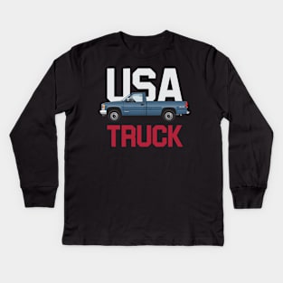 USA Truck 1 LWB Blue Kids Long Sleeve T-Shirt